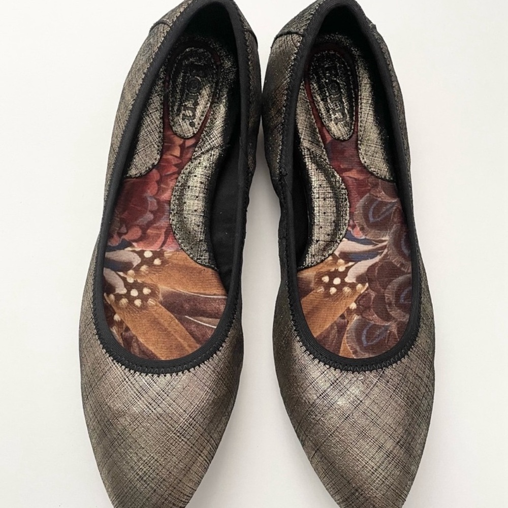New Born Halle Ballet shoe Gold Miele Textured . Leather upper